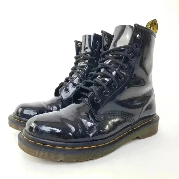 Dr. Martens 1460 Patent Leather Black Boots - 8 - Picture 1 of 10